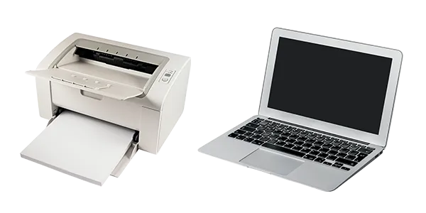 A printer and a laptop