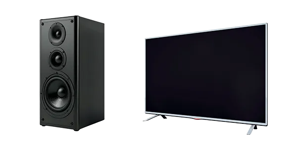 A speaker and LCD TV