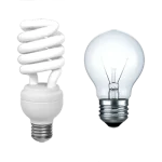 A CFL and halogen bulb